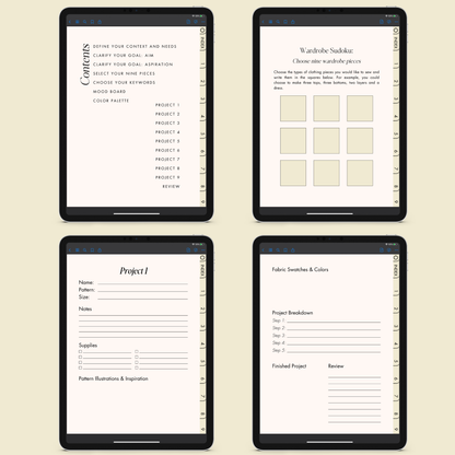 Digital Sewing Planner for Capsule Wardrobes