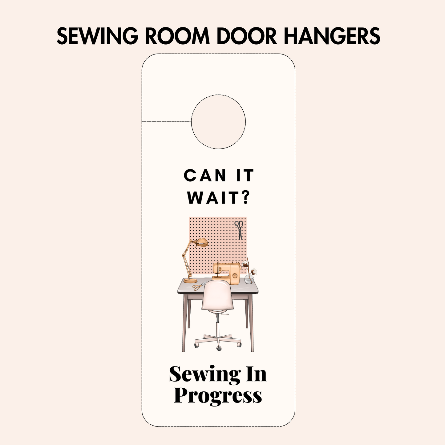 Door hangers for a sewing room design 1