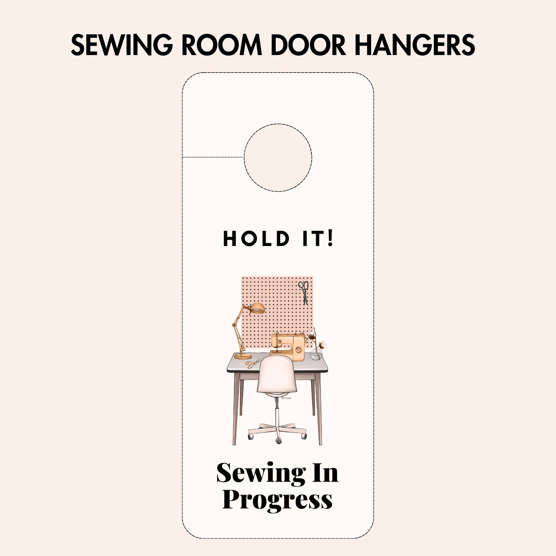 Door hangers for a sewing room design 2