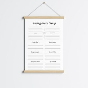 Printable Sewing Planner Brain Dump