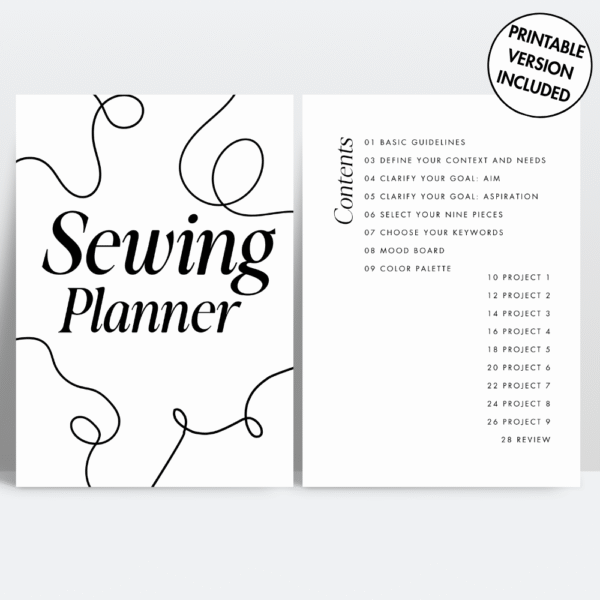 Printable Planner Capsule Wardrobe product Images (1000 x 1000 px)