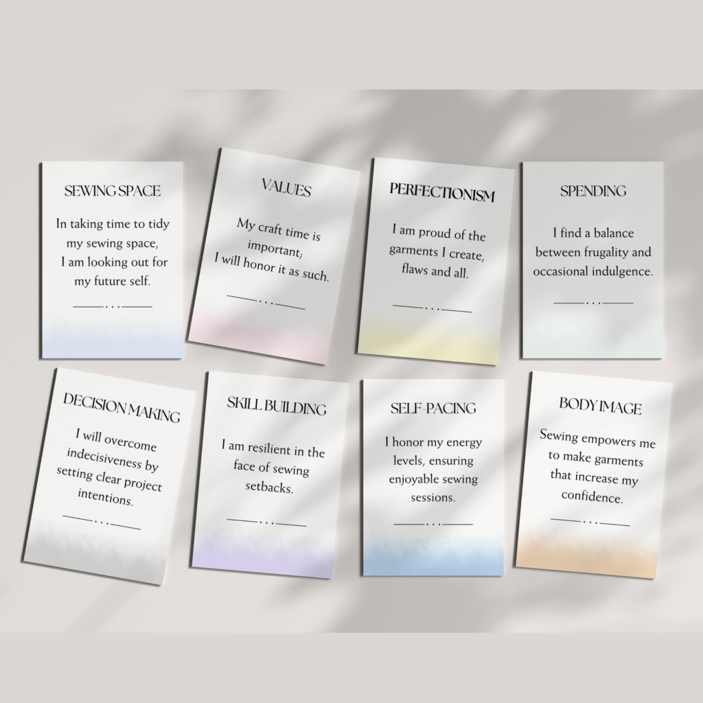 Sewing affirmation cards