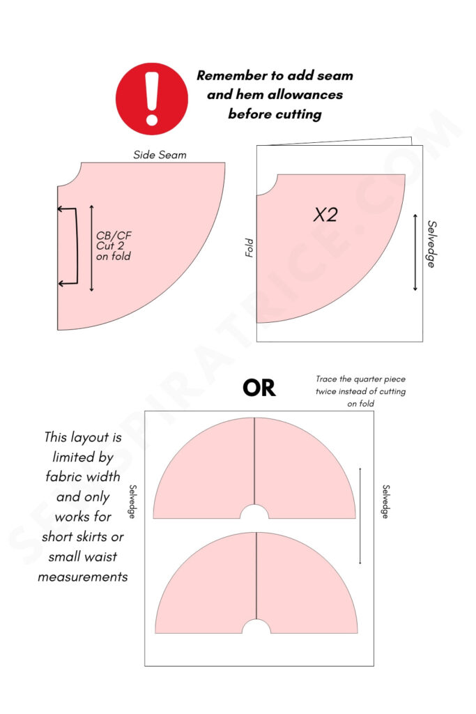 Full circle skirt layouts best option