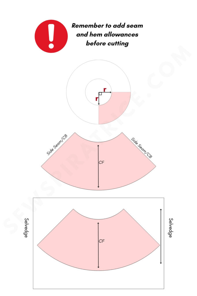 Quarter Circle Cutting Layout 1