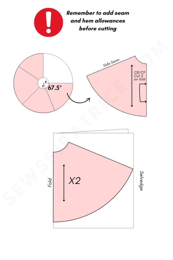 3/4 Circle Cutting Layout 2