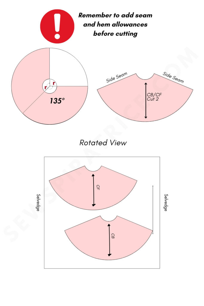 3/4 Circle Cutting Layout 1