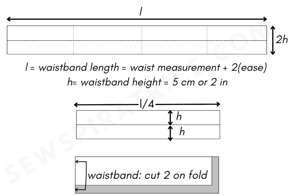 Straight Waistband Cutting Layout 2