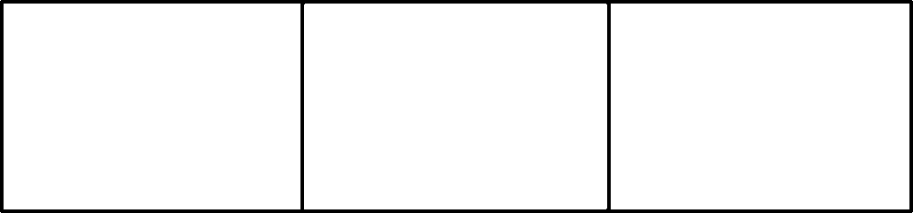 A diagram of the rectangular waistband pattern piece divided into three equal vertical sections by two lines, marking the slash lines for contouring.