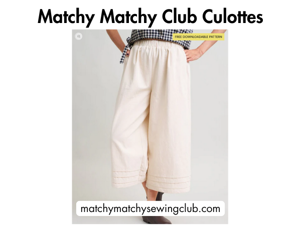 Cream oversized culottes with elastic waist and wide cropped legs shown in a fashion photo.