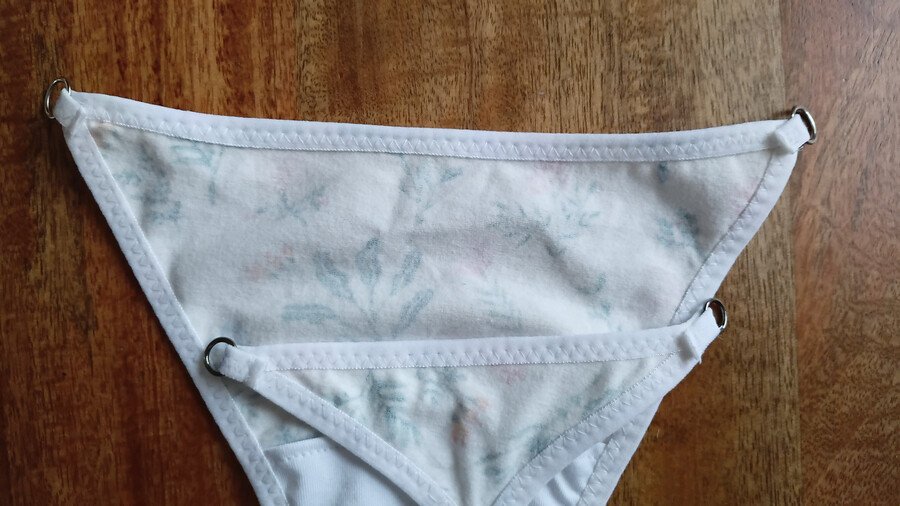 Wrong side of the g-string back and front pieces shown.