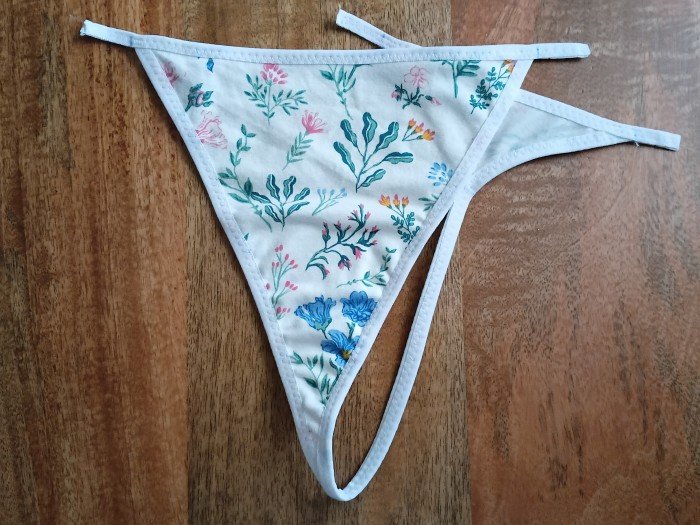 Front and back pieces with fold-over elastic sewn to all edges